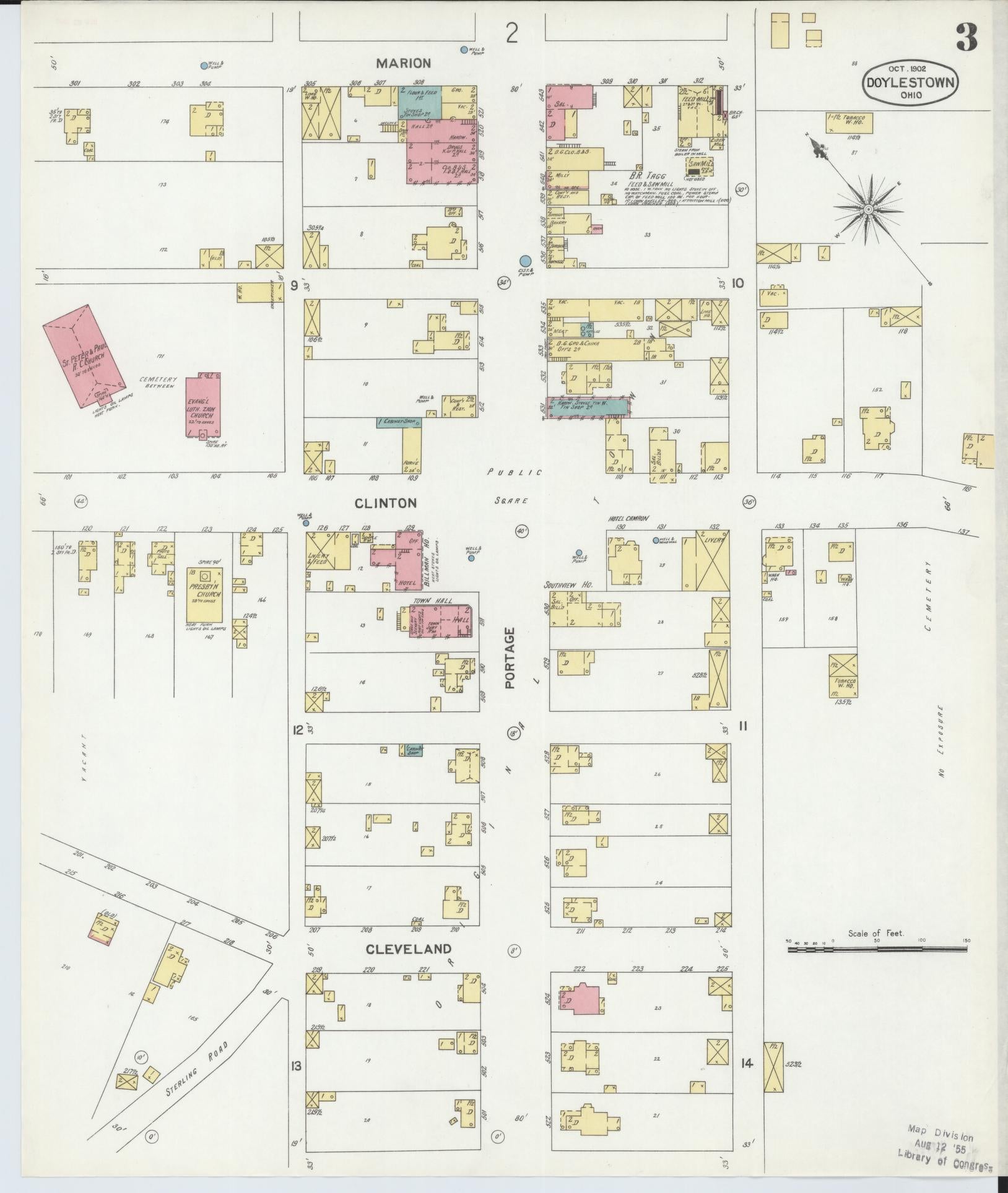 Sanborn Fire Insurance Map from Doylestown, Wayne County, Ohio (1902), Sheet #0003 - Complete Map Set gallery image, historic Sanborn map, vintage wall art, Ohio Ohio