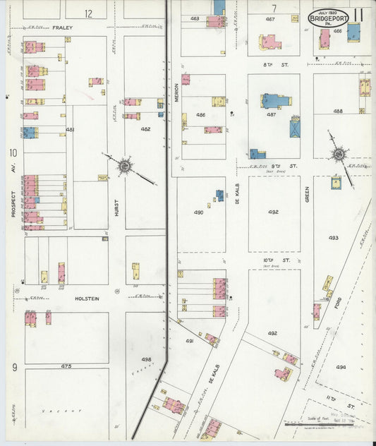 Sanborn Fire Insurance Map from Bridgeport, Montgomery County, Pennsylvania (1920), Sheet #0011 - Historic Sanborn Fire Insurance Map Print, vintage old map wall art, antique decor, genealogy gift, Pennsylvania Pennsylvania map