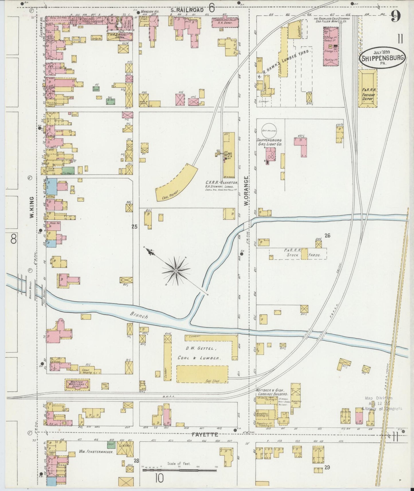 Sanborn Fire Insurance Map from Shippensburg, Cumberland And Franklin Counties, Pennsylvania (1899), Sheet #0009 - Complete Map Set gallery image, historic Sanborn map, vintage wall art, Counties Pennsylvania
