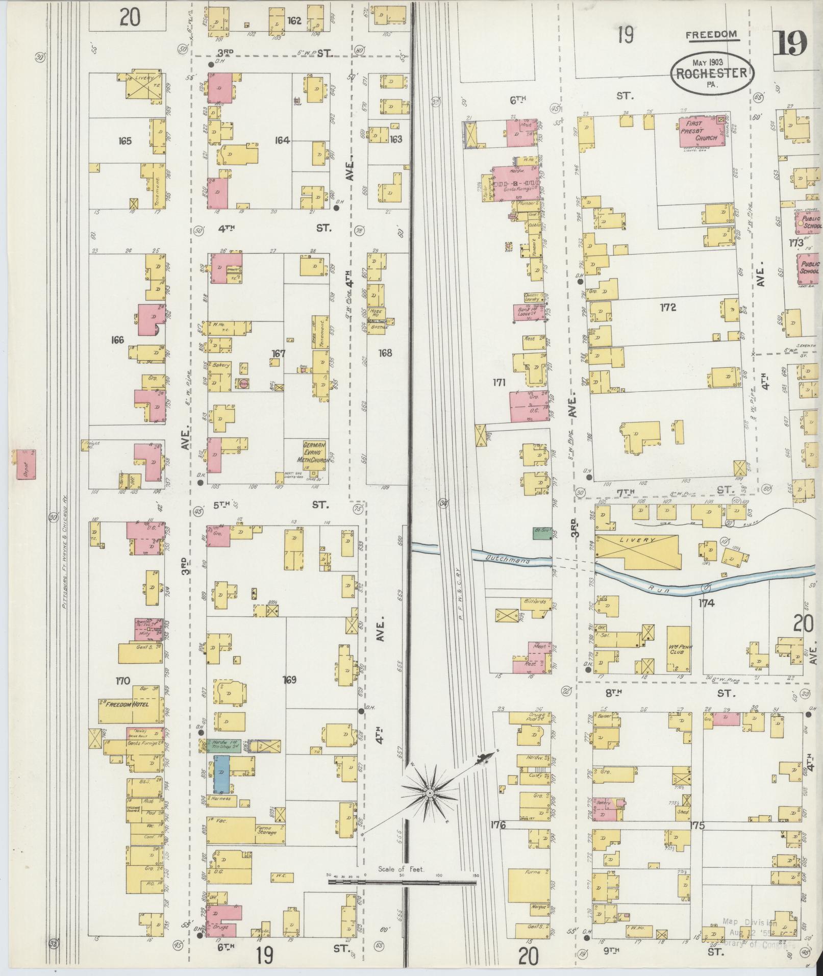 Sanborn Fire Insurance Map from Rochester, Beaver County, Pennsylvania (1903), Sheet #0019 - Complete Map Set gallery image, historic Sanborn map, vintage wall art, Pennsylvania Pennsylvania