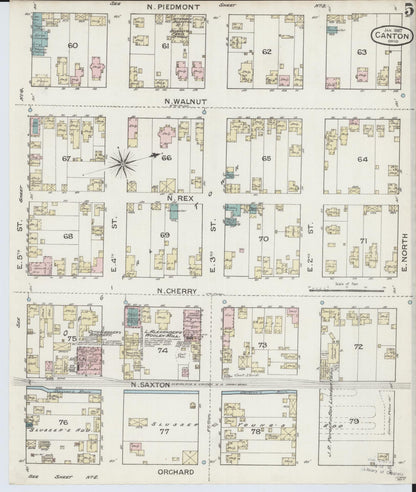 Sanborn Fire Insurance Map from Canton, Stark County, Ohio (1887), Sheet #0005 - Historic Sanborn Fire Insurance Map Print, vintage old map wall art, antique decor, genealogy gift, Ohio Ohio map