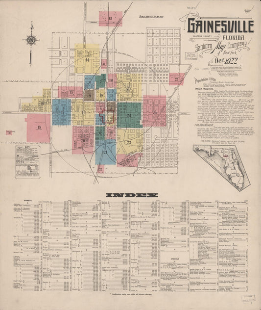 Sanborn Fire Insurance Map from Gainesville, Alachua County, Florida. (1922) – Historic Sanborn Fire Insurance Map Print