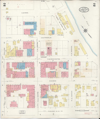 Sanborn Fire Insurance Map from Lake City, Wabasha County, Minnesota (1938), Sheet #0002 - Historic Sanborn Fire Insurance Map Print, vintage old map wall art, antique decor, genealogy gift, Minnesota Minnesota map