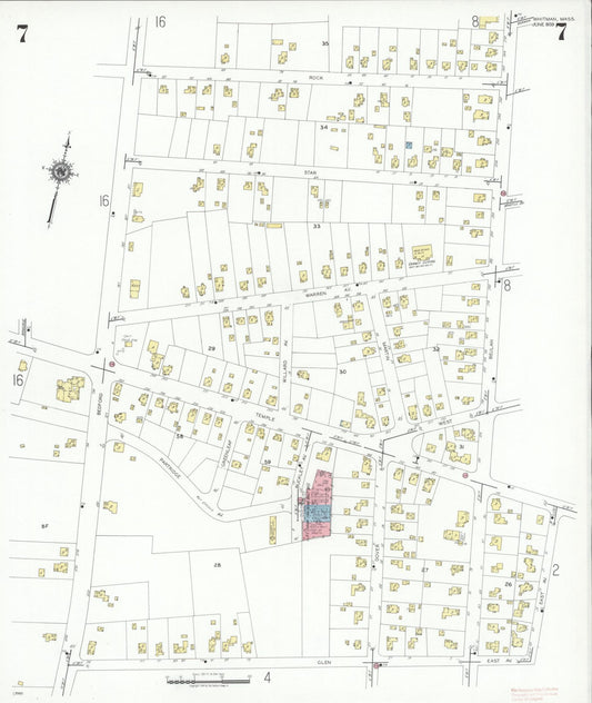 Sanborn Fire Insurance Map from Whitman, Plymouth County, Massachusetts (1939), Sheet #0007 - Historic Sanborn Fire Insurance Map Print, vintage old map wall art, antique decor, genealogy gift, Massachusetts Massachusetts map