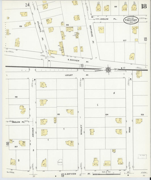Sanborn Fire Insurance Map from Freeport, Nassau County, New York (1910), Sheet #0018 - Historic Sanborn Fire Insurance Map Print, vintage old map wall art, antique decor, genealogy gift, New York New York map