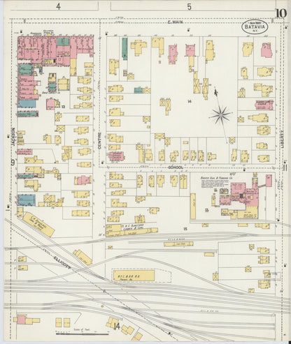 Sanborn Fire Insurance Map from Batavia, Genesee County, New York (1901), Sheet #0010 - Historic Sanborn Fire Insurance Map Print, vintage old map wall art, antique decor, genealogy gift, New York New York map