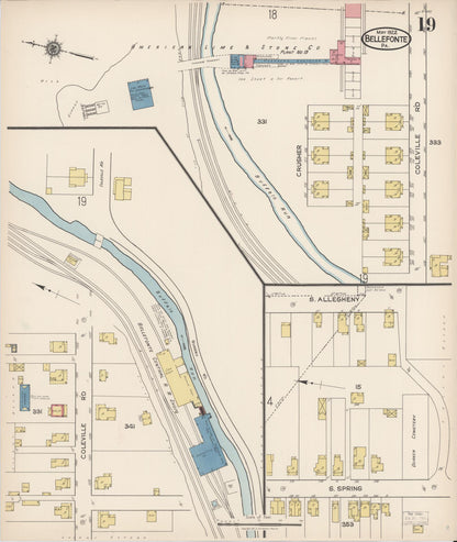 Sanborn Fire Insurance Map from Bellefonte, Centre County, Pennsylvania (1922), Sheet #0019 - Complete Map Set gallery image, historic Sanborn map, vintage wall art, Pennsylvania Pennsylvania