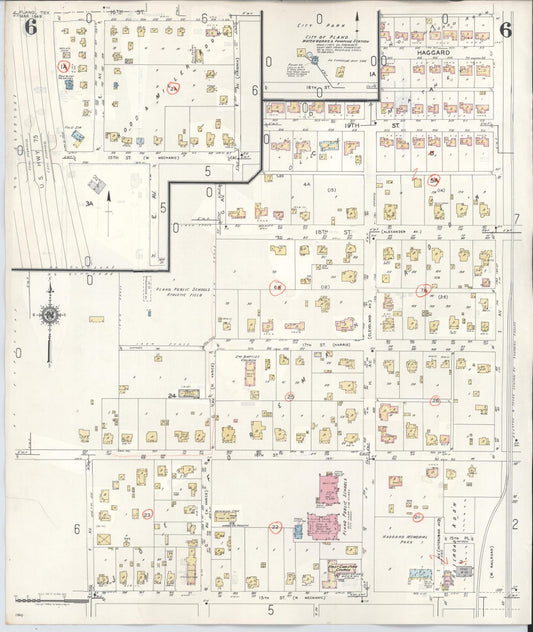 Sanborn Fire Insurance Map from Plano, Collin County, Texas (1961), Sheet #0006 - Historic Sanborn Fire Insurance Map Print, vintage old map wall art, antique decor, genealogy gift, Texas Texas map