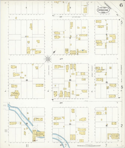 Sanborn Fire Insurance Map from Hoquiam, Grays Harbor County, Washington (1902), Sheet #0006 - Complete Map Set gallery image, historic Sanborn map, vintage wall art, Washington Washington
