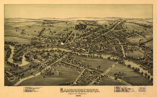 Cambridgeboro, Crawford County, Pennsylvania, 1895 (1895) – Historic Bird’s-Eye View Panorama Print
