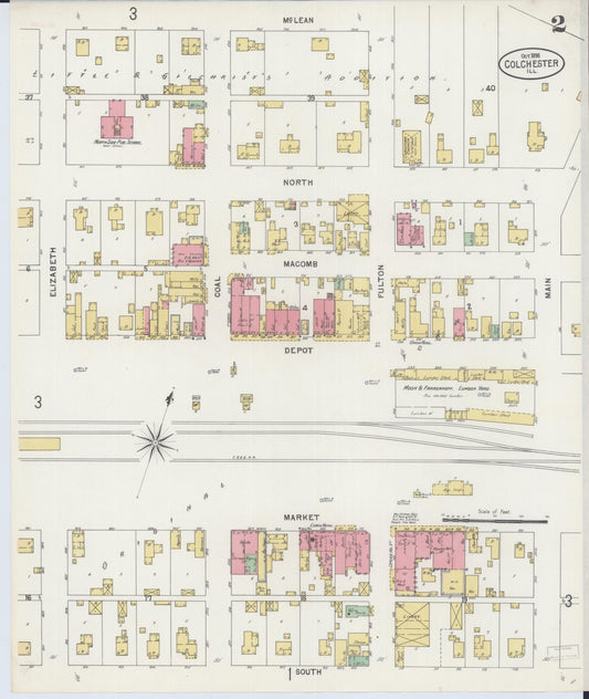 Sanborn Fire Insurance Map from Colchester, Mcdonough County, Illinois (1898), Sheet #0002 - Historic Sanborn Fire Insurance Map Print, vintage old map wall art, antique decor, genealogy gift, Illinois Illinois map