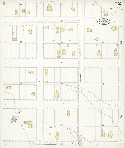 Sanborn Fire Insurance Map from Aberdeen, Grays Harbor County, Washington (1901), Sheet #0002 - Complete Map Set gallery image, historic Sanborn map, vintage wall art, Washington Washington