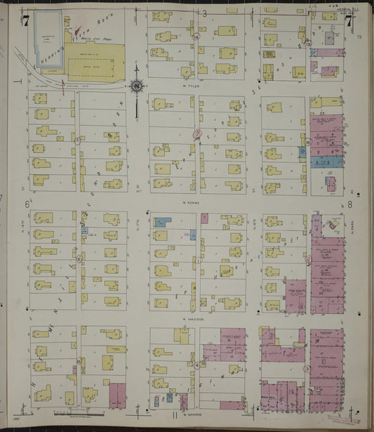 Sanborn Fire Insurance Map from Herrin, Williamson County, Illinois (1947), Sheet #0007 - Historic Sanborn Fire Insurance Map Print, vintage old map wall art, antique decor, genealogy gift, Illinois Illinois map