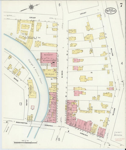 Sanborn Fire Insurance Map from Waterloo, Seneca County, New York (1911), Sheet #0007 - Complete Map Set gallery image, historic Sanborn map, vintage wall art, New York New York