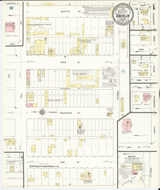 Sanborn Fire Insurance Map from Oberlin, Decatur County, Kansas (1911), Sheet #0001 - Complete Map Set gallery image, historic Sanborn map, vintage wall art, Kansas Kansas