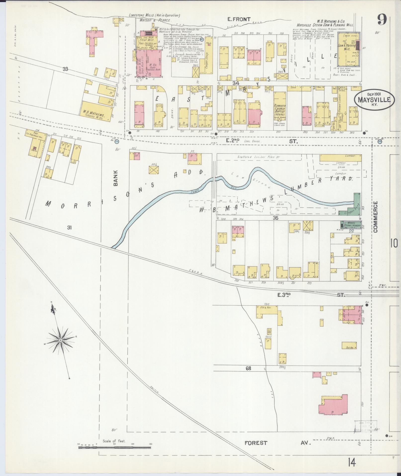 Sanborn Fire Insurance Map from Maysville, Mason County, Kentucky (1901), Sheet #0009 - Complete Map Set gallery image, historic Sanborn map, vintage wall art, Kentucky Kentucky