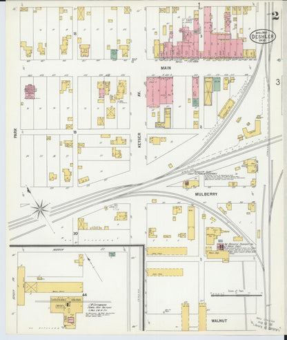 Sanborn Fire Insurance Map from Deshler, Henry County, Ohio (1900), Sheet #0002 - Complete Map Set gallery image, historic Sanborn map, vintage wall art, Ohio Ohio