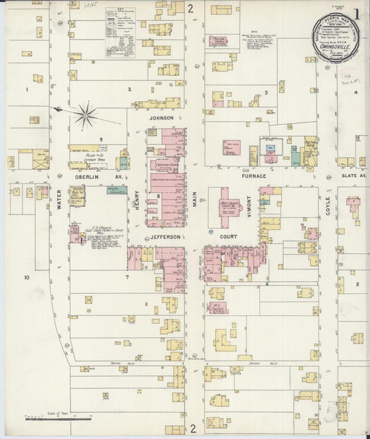 Sanborn Fire Insurance Map from Owingsville, Bath County, Kentucky (1897), Sheet #0001 - Complete Map Set gallery image, historic Sanborn map, vintage wall art, Kentucky Kentucky