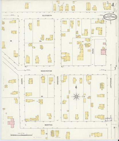 Sanborn Fire Insurance Map from Ellicottville, Cattaraugus County, New York (1909), Sheet #0004 - Complete Map Set gallery image, historic Sanborn map, vintage wall art, New York New York