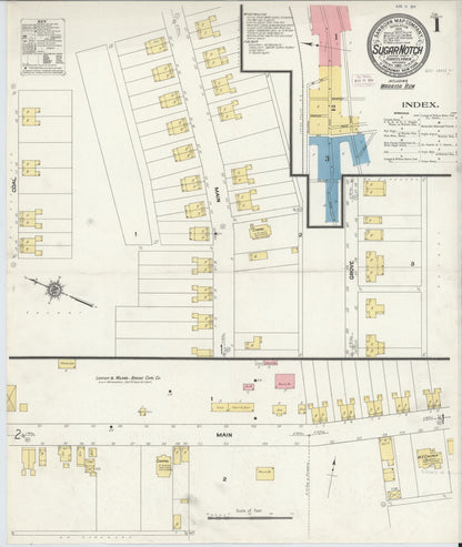 Sanborn Fire Insurance Map from Sugar Notch, Luzerne County, Pennsylvania (1911), Sheet #0001 - Historic Sanborn Fire Insurance Map Print, vintage old map wall art, antique decor, genealogy gift, Pennsylvania Pennsylvania map