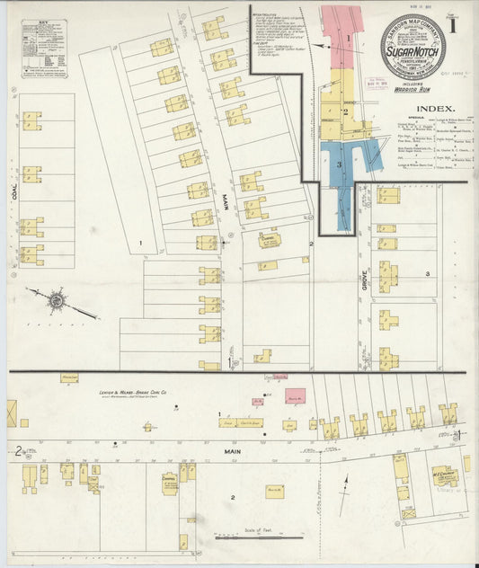 Sanborn Fire Insurance Map from Sugar Notch, Luzerne County, Pennsylvania (1911), Sheet #0001 - Historic Sanborn Fire Insurance Map Print, vintage old map wall art, antique decor, genealogy gift, Pennsylvania Pennsylvania map