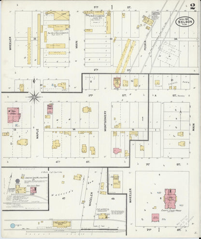 Sanborn Fire Insurance Map from Nelson, Nuckolls County, Nebraska (1905), Sheet #0002 - Complete Map Set gallery image, historic Sanborn map, vintage wall art, Nebraska Nebraska