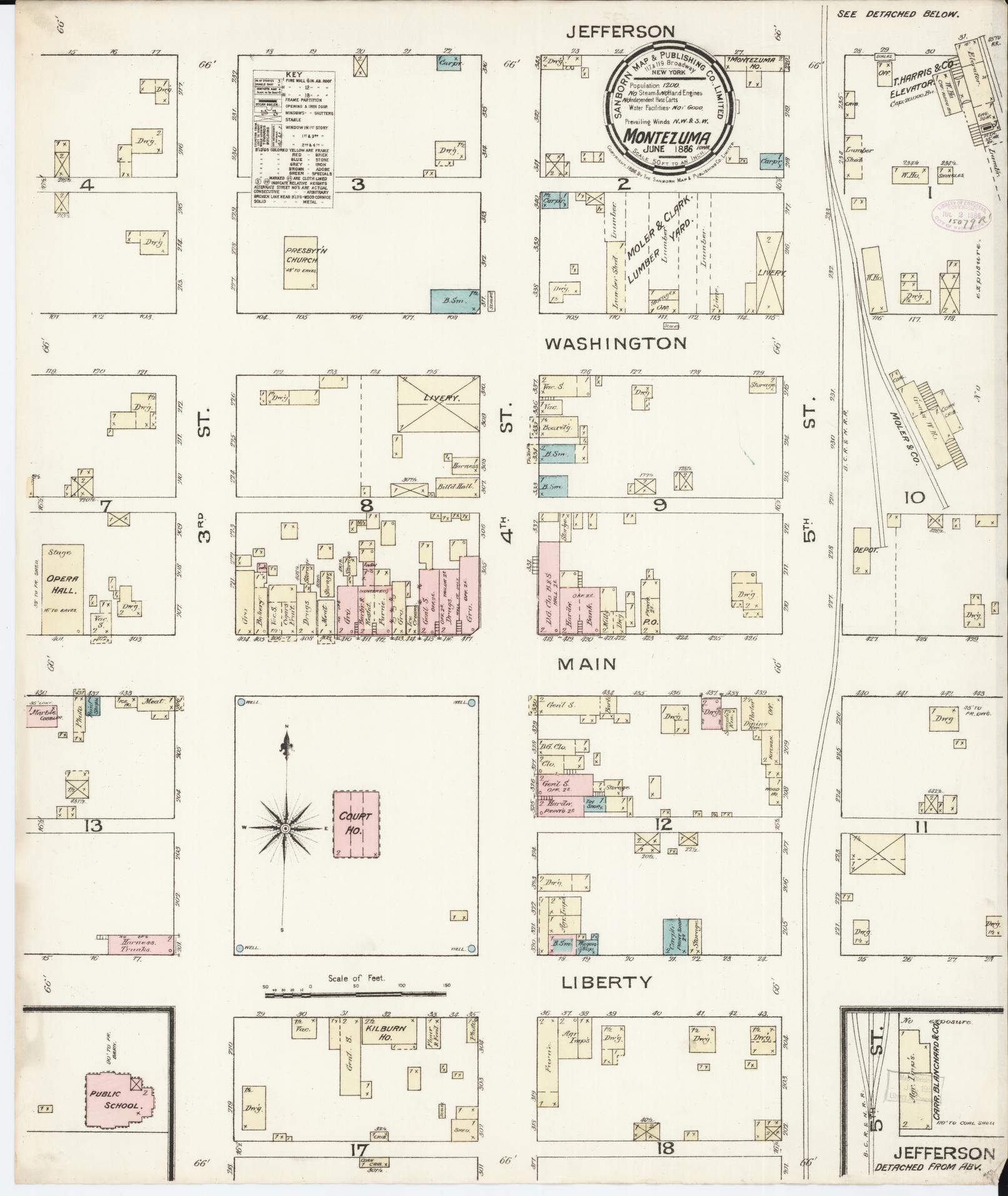 Sanborn Fire Insurance Map from Montezuma, Poweshiek County, Iowa. (1886) – Map View