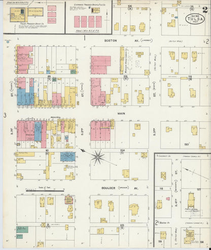Sanborn Fire Insurance Map from Tulsa, Tulsa County, Oklahoma (1903), Sheet #0002 - Complete Map Set gallery image, historic Sanborn map, vintage wall art, Oklahoma Oklahoma