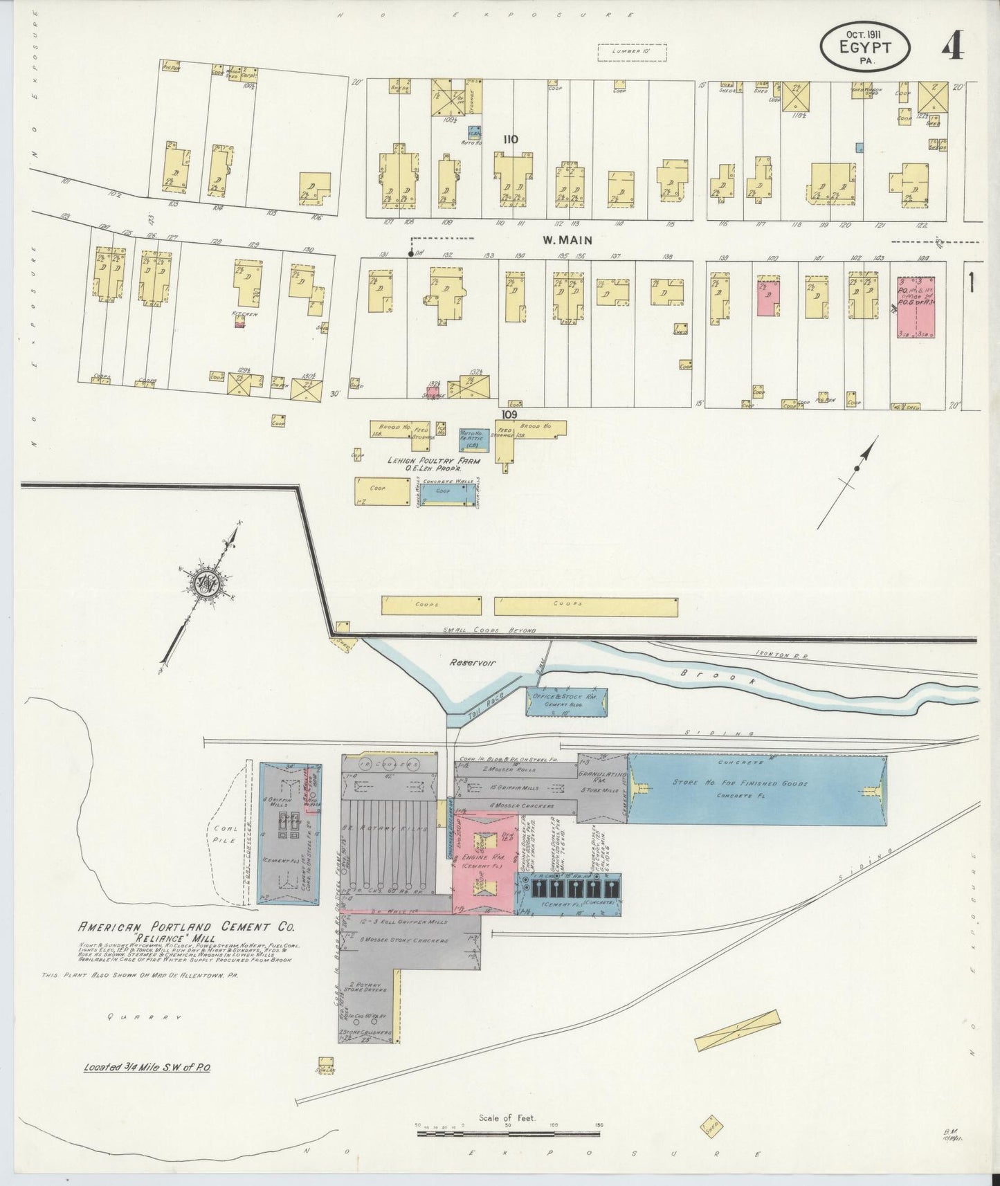 Sanborn Fire Insurance Map from Egypt, Lehigh County, Pennsylvania (1911), Sheet #0004 - Complete Map Set gallery image, historic Sanborn map, vintage wall art, Pennsylvania Pennsylvania