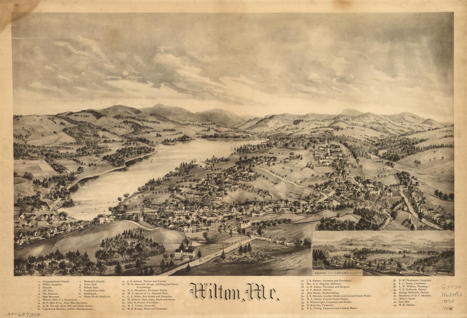 Wilton, Me. (1895) – Historic Bird’s-Eye View Panorama Print