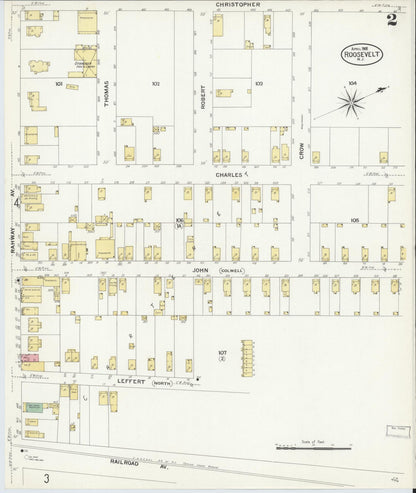 Sanborn Fire Insurance Map from Roosevelt, Middlesex County, New Jersey (1908), Sheet #0002 - Historic Sanborn Fire Insurance Map Print, vintage old map wall art, antique decor, genealogy gift, New Jersey New Jersey map