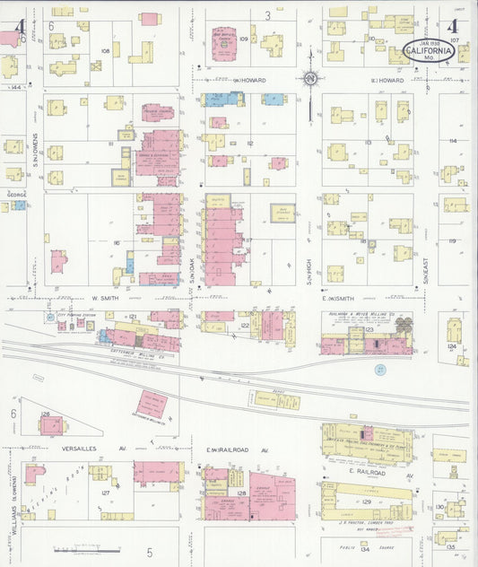 Sanborn Fire Insurance Map from California, Moniteau County, Missouri (1930), Sheet #0004 - Historic Sanborn Fire Insurance Map Print, vintage old map wall art, antique decor, genealogy gift, Missouri Missouri map