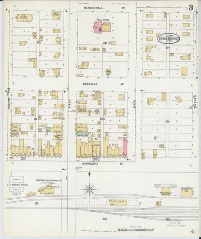 Sanborn Fire Insurance Map from Breckenridge, Wilkin County, Minnesota (1898), Sheet #0003 - Historic Sanborn Fire Insurance Map Print, vintage old map wall art, antique decor, genealogy gift, Minnesota Minnesota map