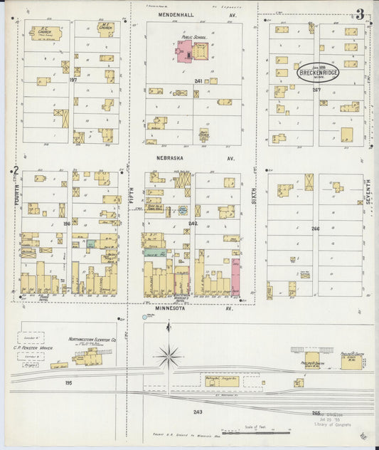 Sanborn Fire Insurance Map from Breckenridge, Wilkin County, Minnesota (1898), Sheet #0003 - Historic Sanborn Fire Insurance Map Print, vintage old map wall art, antique decor, genealogy gift, Minnesota Minnesota map