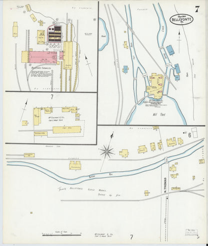 Sanborn Fire Insurance Map from Bellefonte, Centre County, Pennsylvania (1904), Sheet #0007 - Historic Sanborn Fire Insurance Map Print, vintage old map wall art, antique decor, genealogy gift, Pennsylvania Pennsylvania map