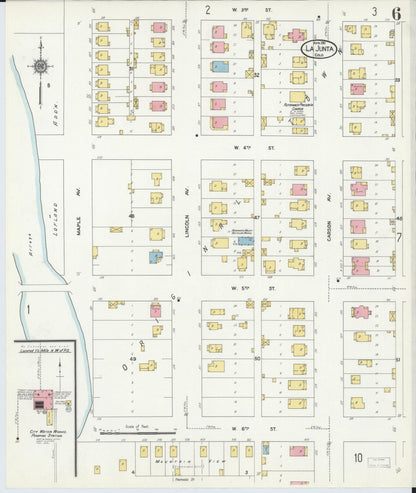 Sanborn Fire Insurance Map from La Junta, Otero County, Colorado (1911), Sheet #0006 - Complete Map Set gallery image, historic Sanborn map, vintage wall art, Colorado Colorado
