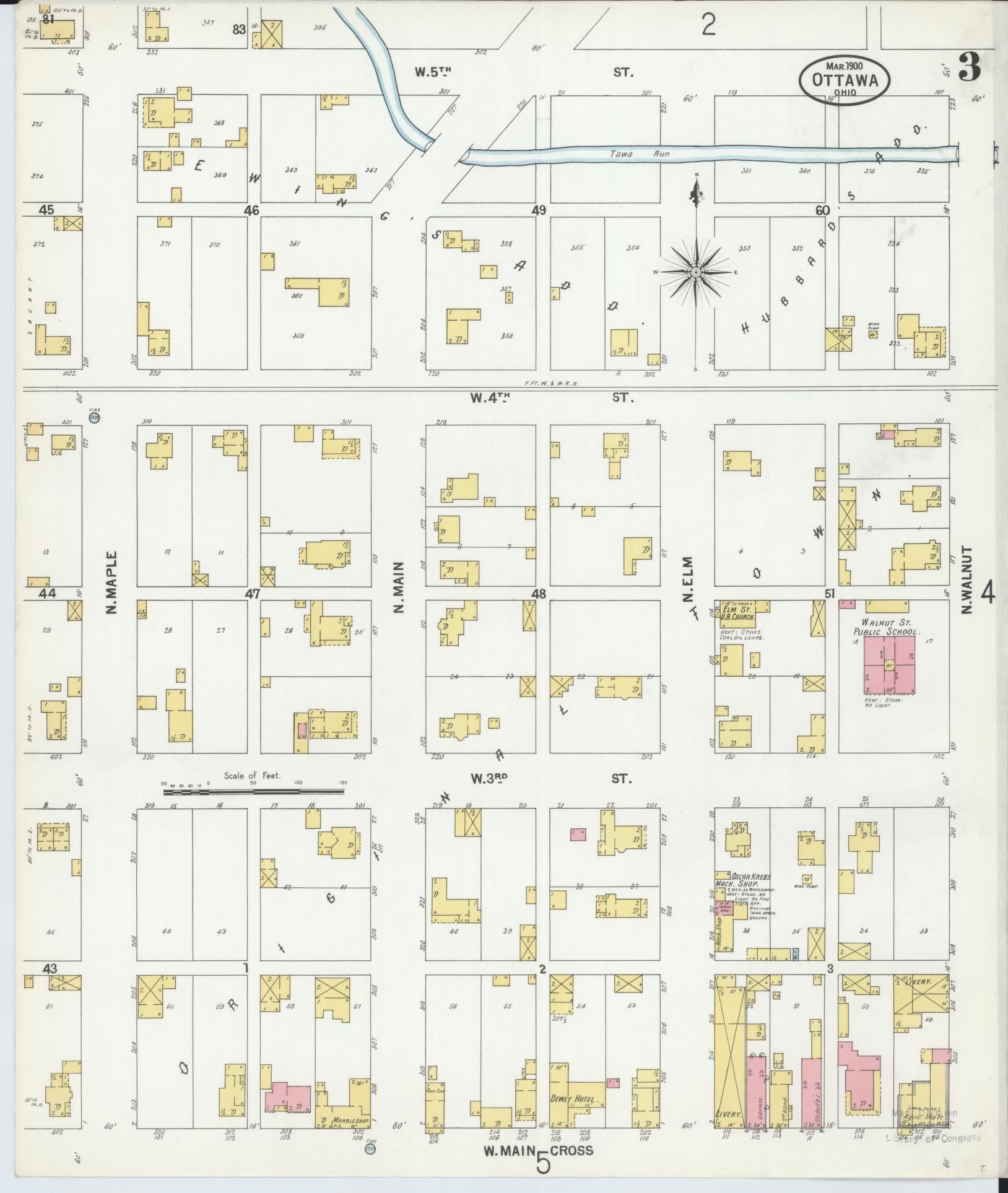 Sanborn Fire Insurance Map from Ottawa, Putnam County, Ohio (1900), Sheet #0003 - Complete Map Set gallery image, historic Sanborn map, vintage wall art, Ohio Ohio