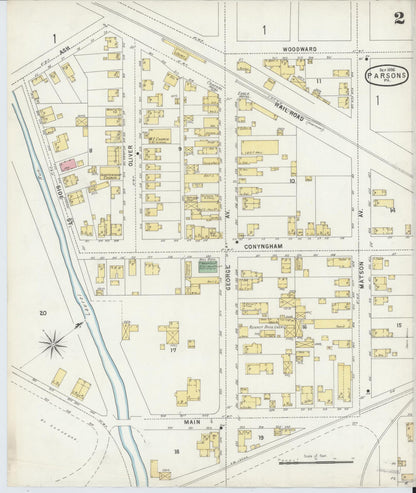 Sanborn Fire Insurance Map from Parsons, Luzerne County, Pennsylvania (1896), Sheet #0002 - Complete Map Set gallery image, historic Sanborn map, vintage wall art, Pennsylvania Pennsylvania