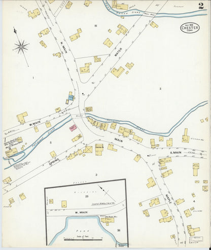 Sanborn Fire Insurance Map from Chester, Middlesex County, Connecticut (1908), Sheet #0002 - Complete Map Set gallery image, historic Sanborn map, vintage wall art, Connecticut Connecticut