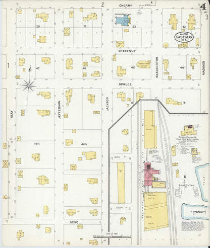 Sanborn Fire Insurance Map from Kaufman, Kaufman County, Texas (1905), Sheet #0004 - Complete Map Set gallery image, historic Sanborn map, vintage wall art, Texas Texas