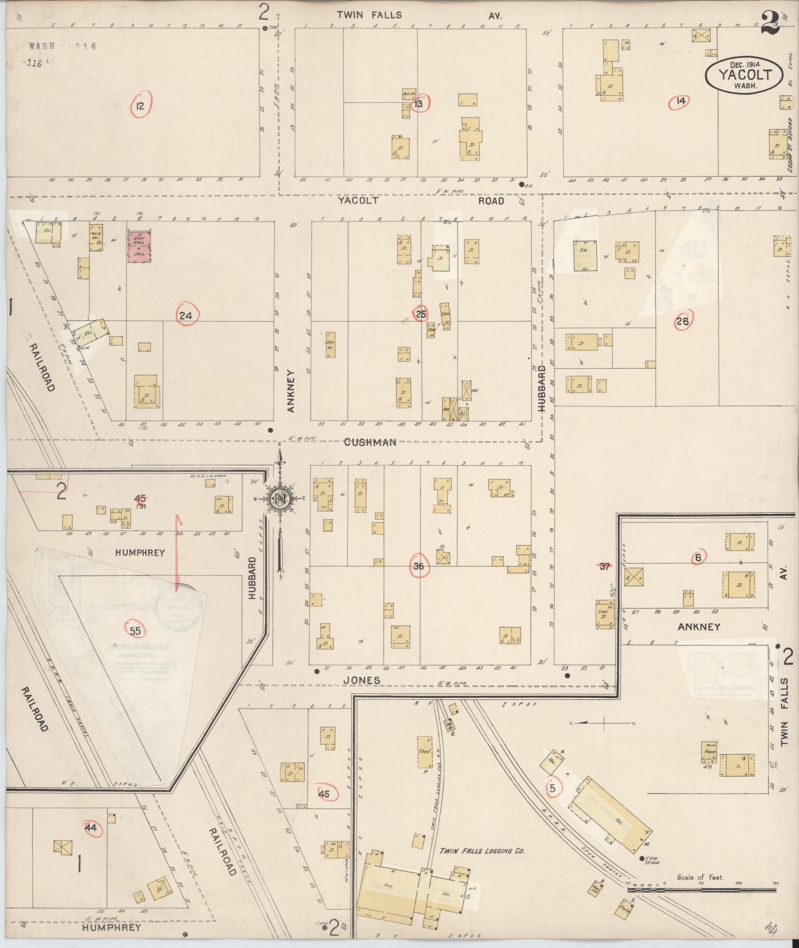 Sanborn Fire Insurance Map from Yacolt, Clark County, Washington (1930), Sheet #0002 - Complete Map Set gallery image, historic Sanborn map, vintage wall art, Washington Washington