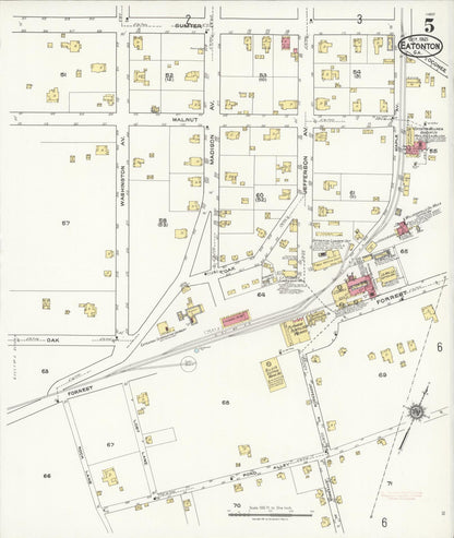Sanborn Fire Insurance Map from Eatonton, Putnam County, Georgia (1921), Sheet #0005 - Complete Map Set gallery image, historic Sanborn map, vintage wall art, Georgia Georgia