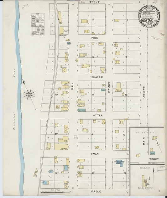 Sanborn Fire Insurance Map from Genoa, Vernon County, Wisconsin (1894), Sheet #0001 - Historic Sanborn Fire Insurance Map Print, vintage old map wall art, antique decor, genealogy gift, Wisconsin Wisconsin map