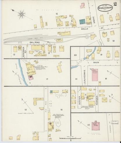 Sanborn Fire Insurance Map from Middleburgh, Schoharie County, New York (1892), Sheet #0002 - Complete Map Set gallery image, historic Sanborn map, vintage wall art, New York New York