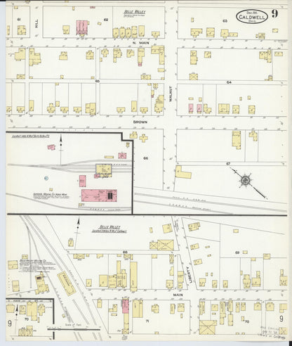Sanborn Fire Insurance Map from Caldwell, Noble County, Ohio (1911), Sheet #0009 - Historic Sanborn Fire Insurance Map Print, vintage old map wall art, antique decor, genealogy gift, Ohio Ohio map