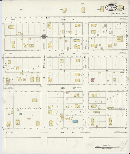 Sanborn Fire Insurance Map from Cozad, Dawson County, Nebraska (1920), Sheet #0004 - Complete Map Set gallery image, historic Sanborn map, vintage wall art, Nebraska Nebraska