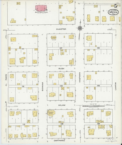 Sanborn Fire Insurance Map from Mexia, Limestone County, Texas (1921), Sheet #0005 - Complete Map Set gallery image, historic Sanborn map, vintage wall art, Texas Texas