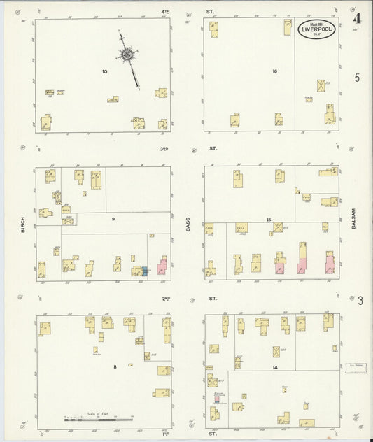 Sanborn Fire Insurance Map from Liverpool, Onondaga County, New York (1911), Sheet #0004 - Historic Sanborn Fire Insurance Map Print, vintage old map wall art, antique decor, genealogy gift, New York New York map