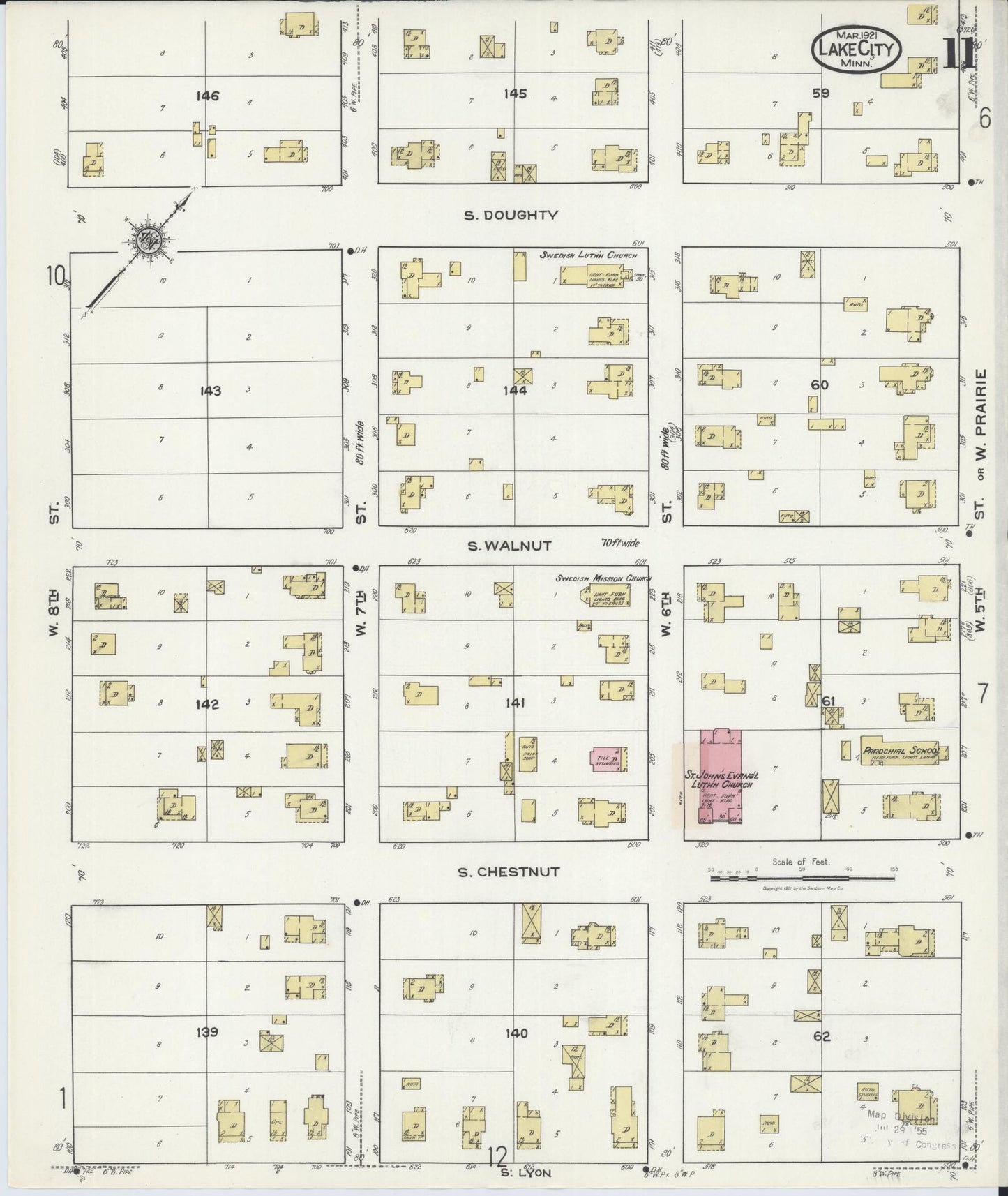 Sanborn Fire Insurance Map from Lake City, Wabasha County, Minnesota (1921), Sheet #0011 - Complete Map Set gallery image, historic Sanborn map, vintage wall art, Minnesota Minnesota