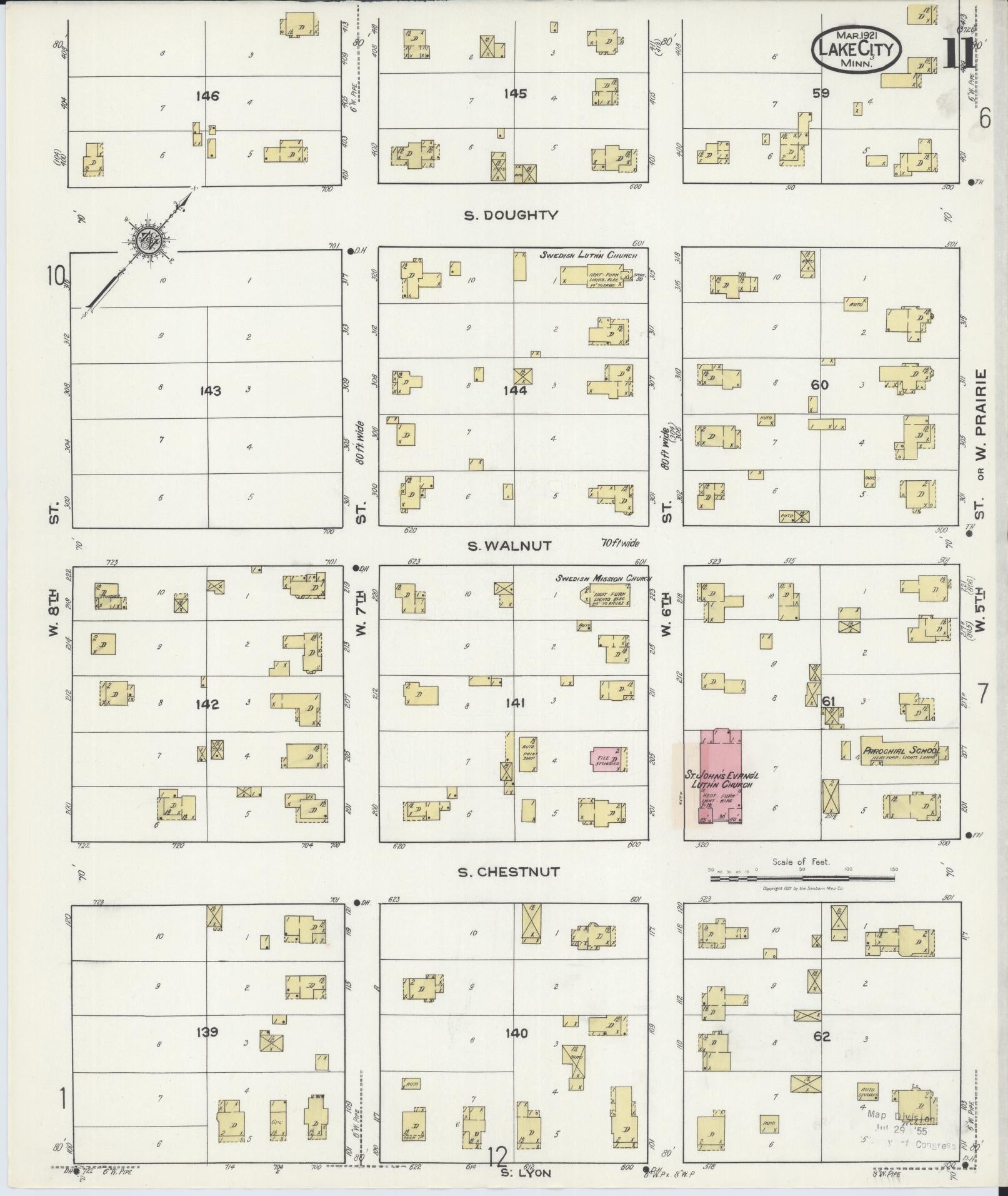Sanborn Fire Insurance Map from Lake City, Wabasha County, Minnesota (1921), Sheet #0011 - Complete Map Set gallery image, historic Sanborn map, vintage wall art, Minnesota Minnesota